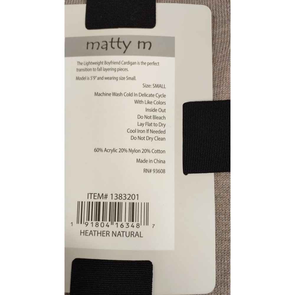 Matty M Women Boyfriend Cardigan-- Heather Natural - Picture 4 of 6